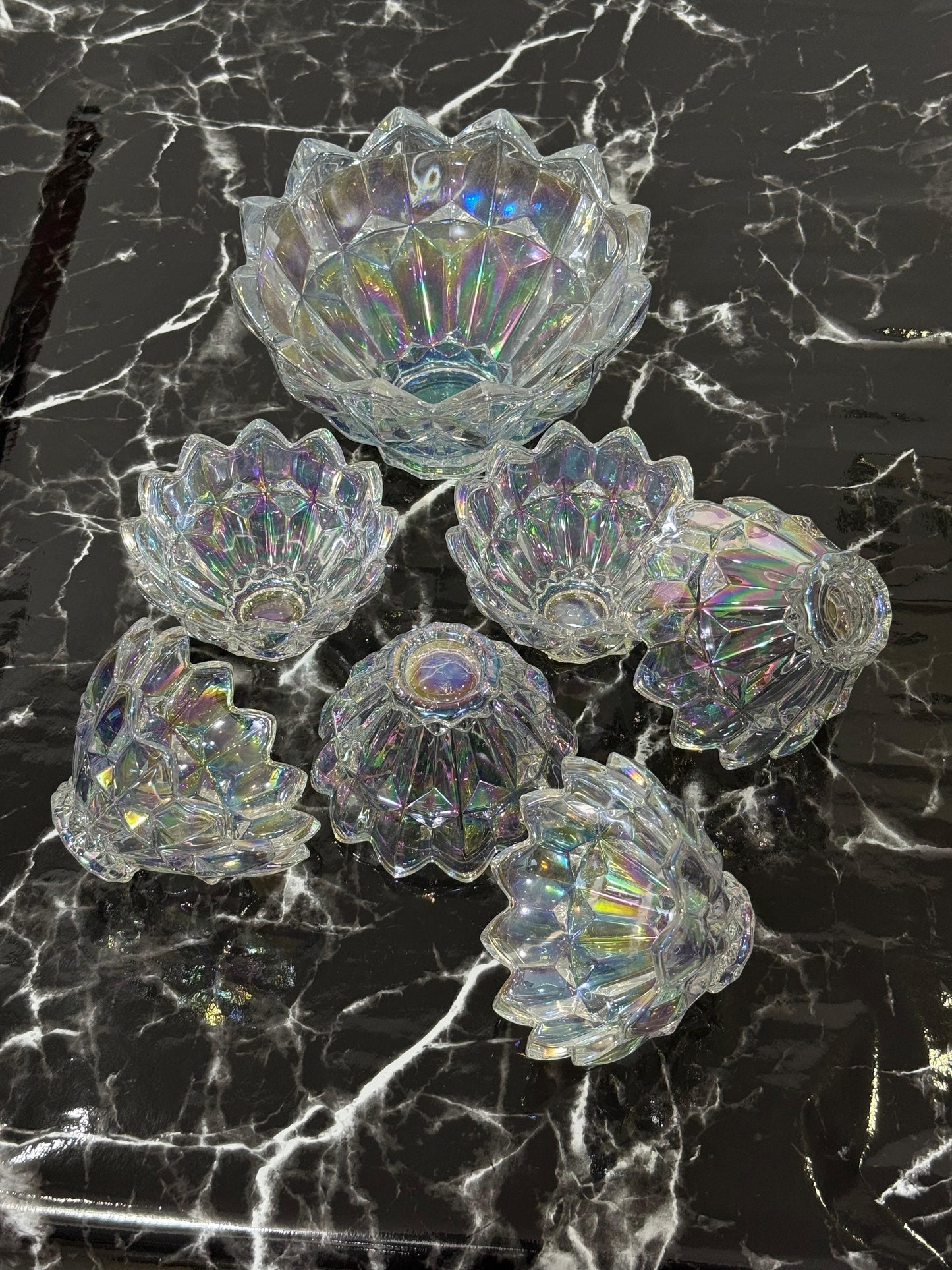 Kitchen Krown 7-Piece Tinted Glass Dessert Bowl Set