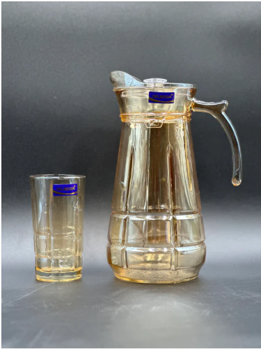 7-Piece DELISOGA Golden Textured Glass Water Set