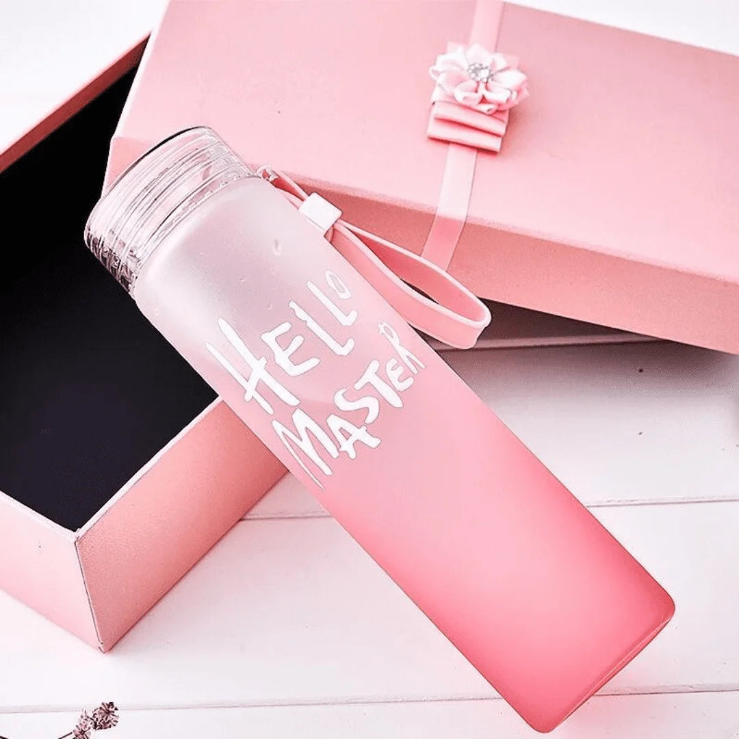 HELLO master frosted glass water bottle 480ml