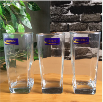 Delisoga Clear Glass Water Tumblers – Set of 6 pieces