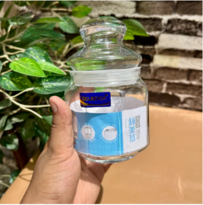 Set of 3 Clear Glass Storage Jars
