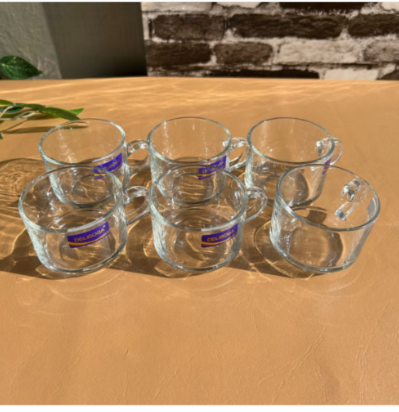 6-Piece Transparent Glass Tea & Coffee Mug Set