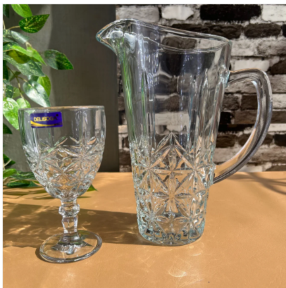 Vine Design 7-Piece Glass Water Set