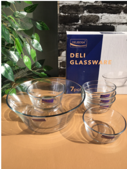 6-Piece Elegant Glass Custard Bowl Set