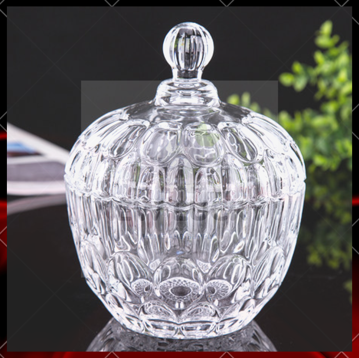 Kitchen Krown Crystal Glass Candy Jar with Lid
