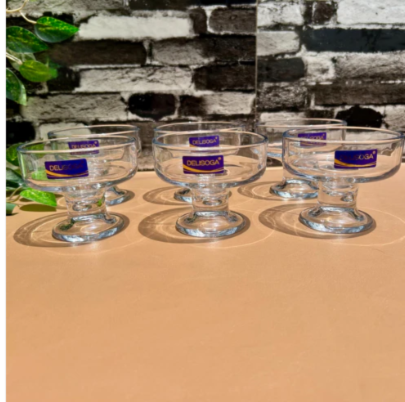 6-Piece Clear Glass Dessert Bowl Set