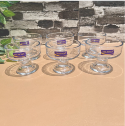 6-Piece Clear Glass Dessert Bowl Set