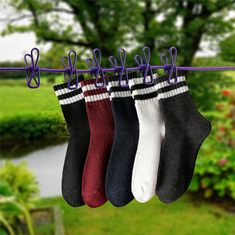 Clothes Drying Rope With 12 Clips