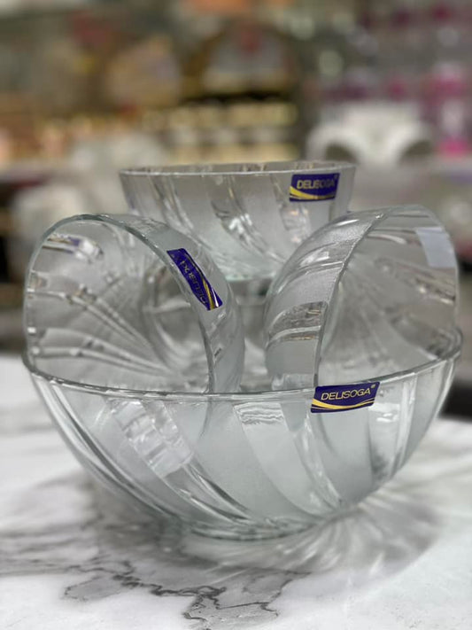 7-Piece Clear Glass Dessert & Fruit Serving Set