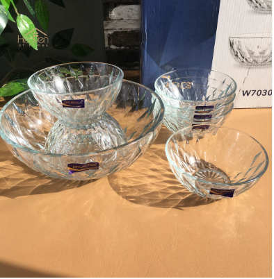 7-Piece Clear Glass Dessert & Fruit Serving Set