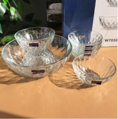 7-Piece Clear Glass Dessert & Fruit Serving Set