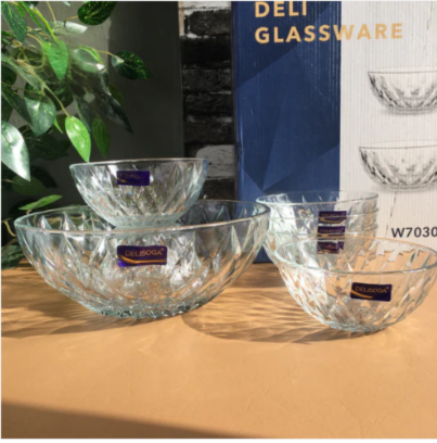 7-Piece Clear Glass Dessert & Fruit Serving Set