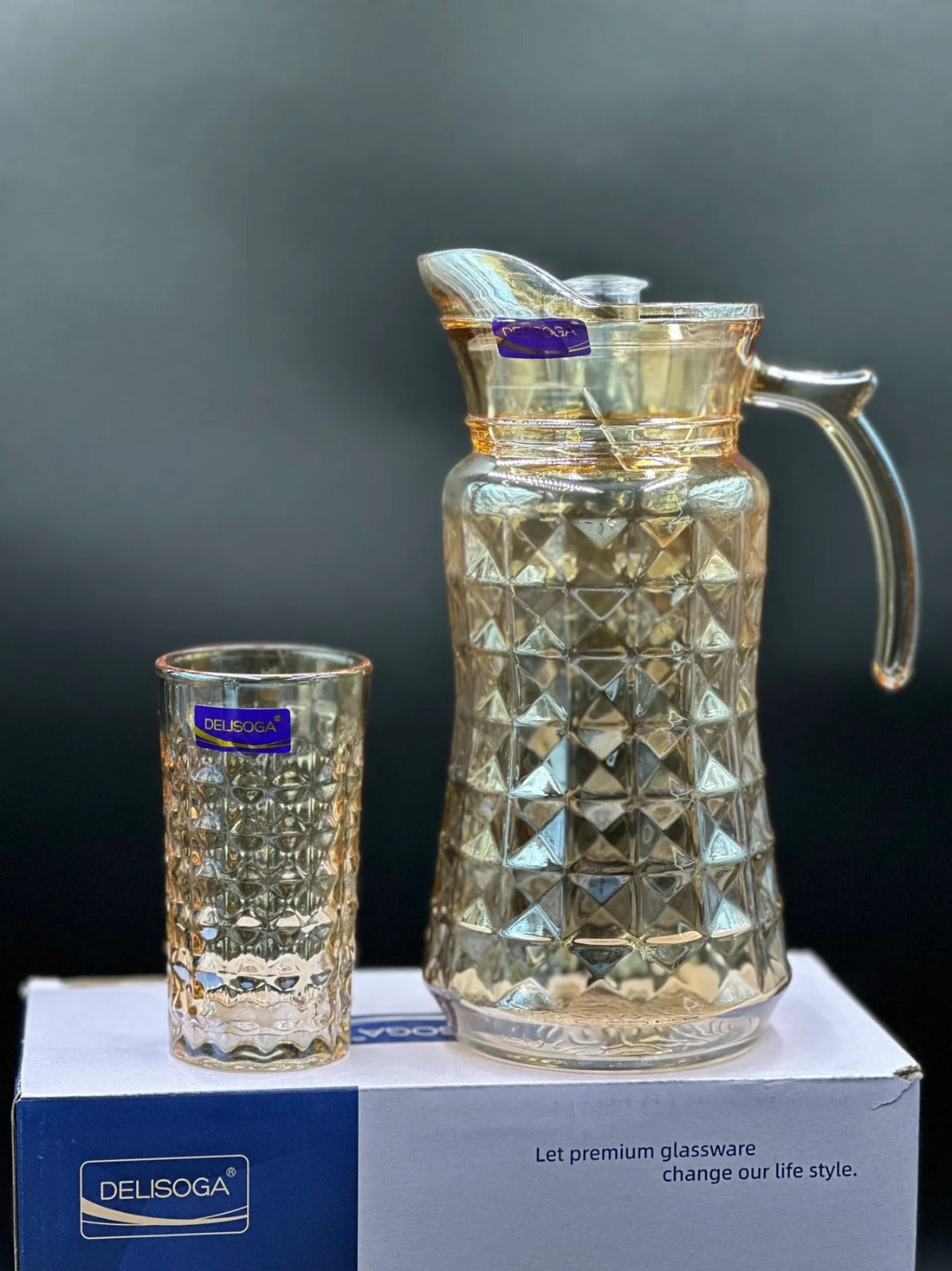 Kitchen Krown 7-Piece Golden Water Glass Set