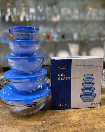 1 large Bowl + 4 mini serving bowls