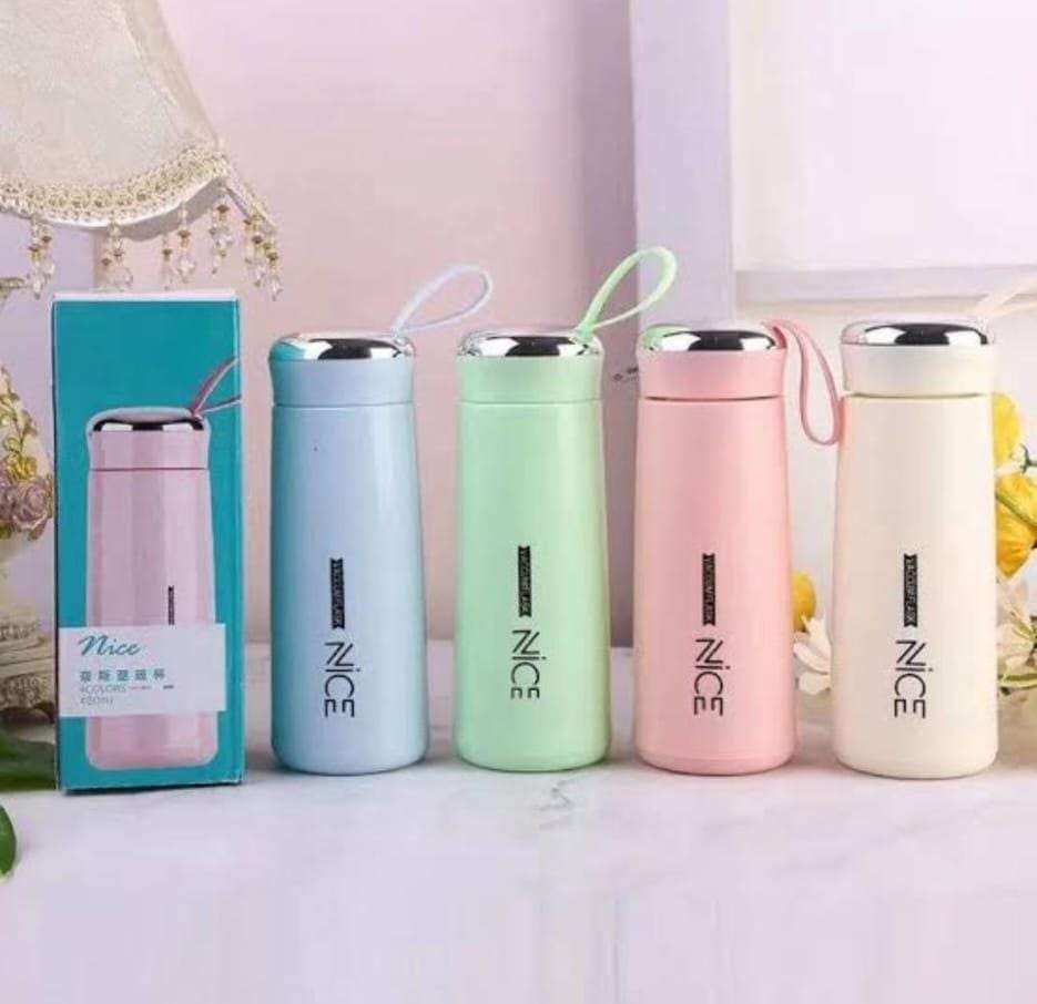 Nice Cup Glass Bottle Tumbler Creative Leakproof Water Cup 400Ml Double Layer Stainless