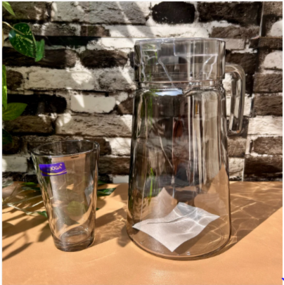 7-Piece Premium Colored Glass Water & Drink Serving Set