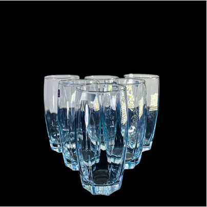 Elegant Transparent Glass Tumbler – 6 piece set
