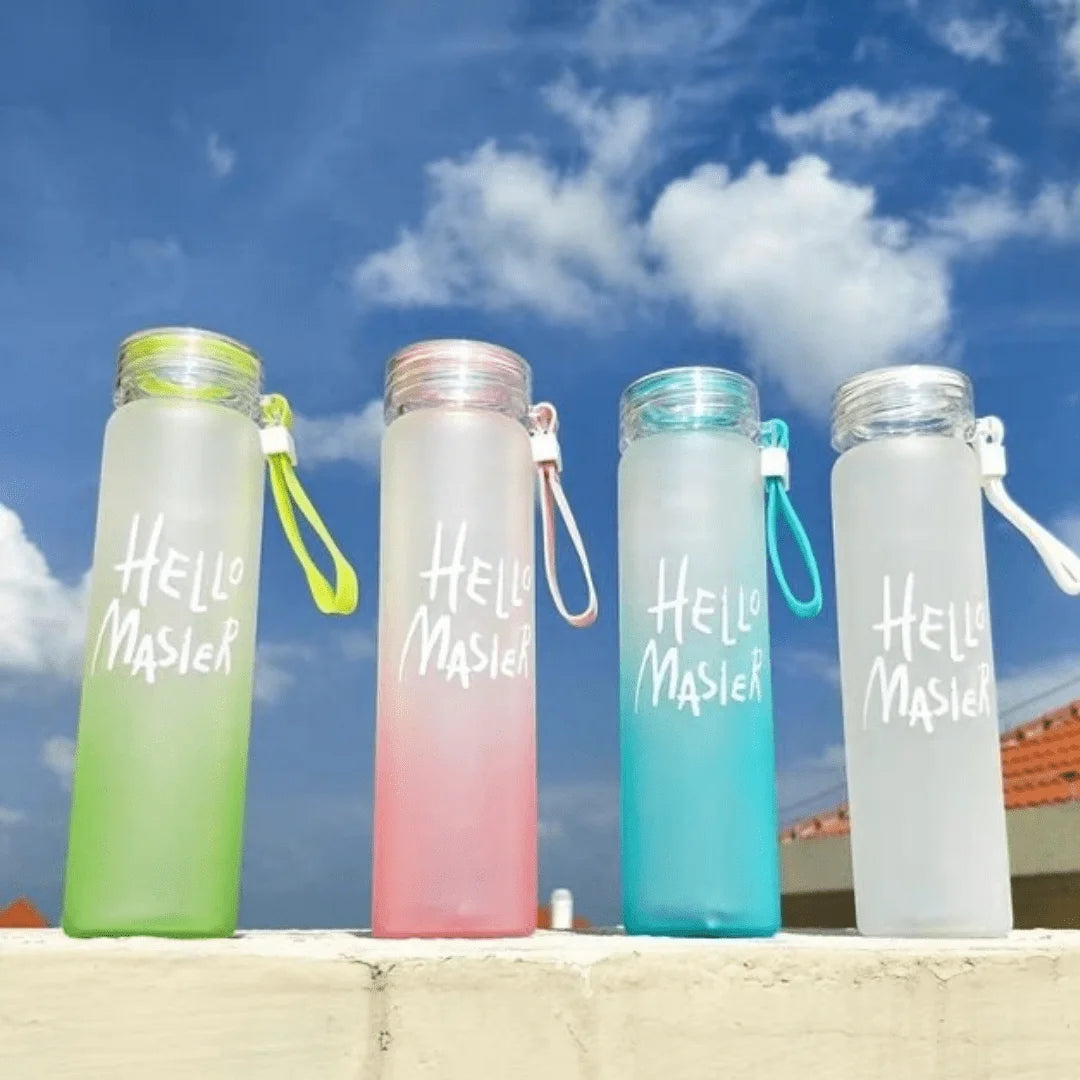 HELLO master frosted glass water bottle 480ml