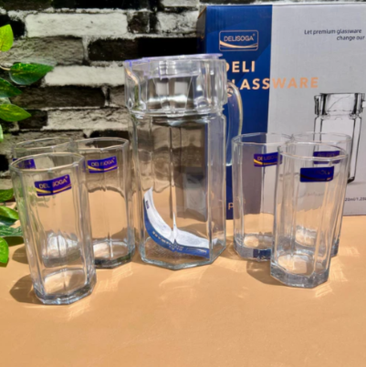 7-Piece Clear Glass Water Set