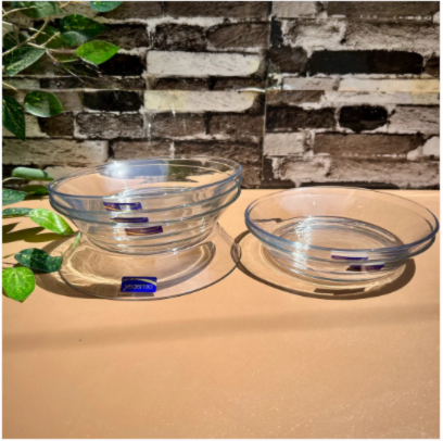 6-Piece Clear Glass Deep Plate Set