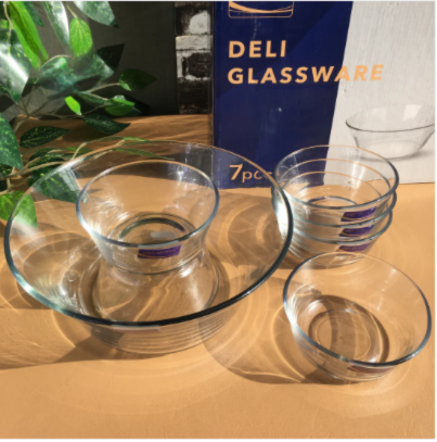 6-Piece Elegant Glass Custard Bowl Set