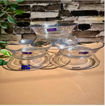 6-Piece Clear Glass Deep Plate Set