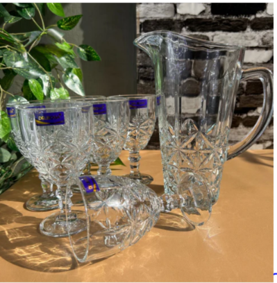 Vine Design 7-Piece Glass Water Set