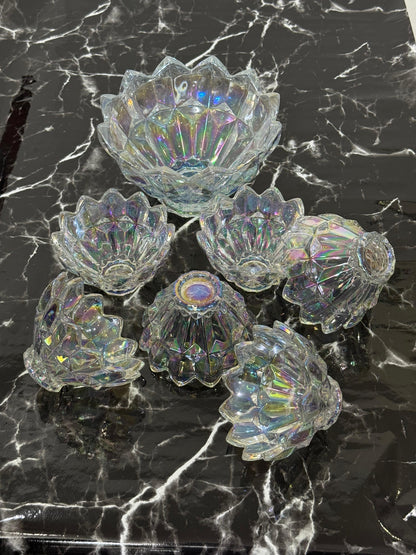 Kitchen Krown 7-Piece Tinted Glass Dessert Bowl Set