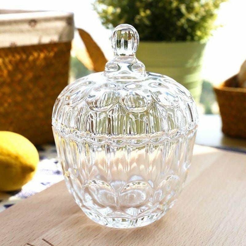 Kitchen Krown Crystal Glass Candy Jar with Lid
