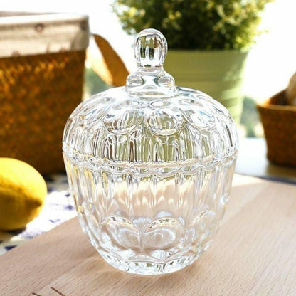 Kitchen Krown Crystal Glass Candy Jar with Lid