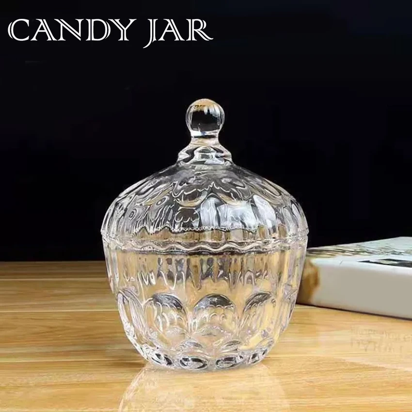Kitchen Krown Crystal Glass Candy Jar with Lid