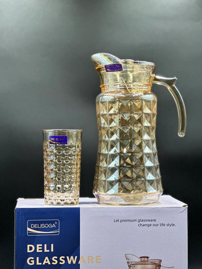 Kitchen Krown 7-Piece Golden Water Glass Set