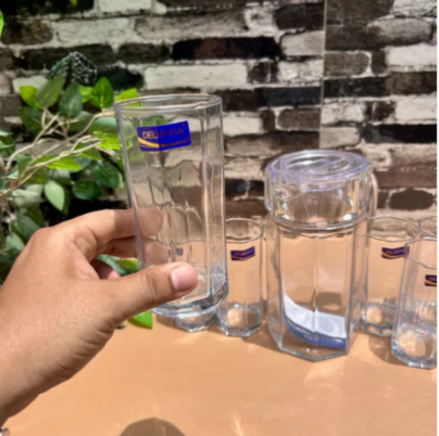 7-Piece Clear Glass Water Set